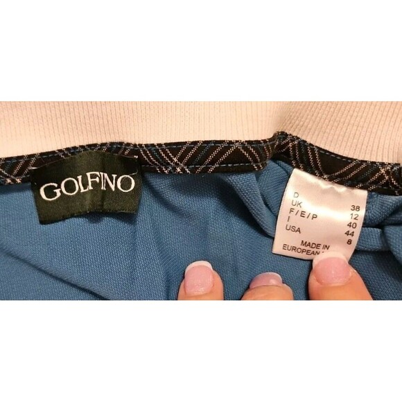 GOLFINO Womens Size 8 Teal W/ White Collar 3/4 Sleeve Polo Shirt Golf - Picture 7 of 8